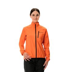 Rückansicht von VAUDE Drop III Fahrradjacke Damen neon orange