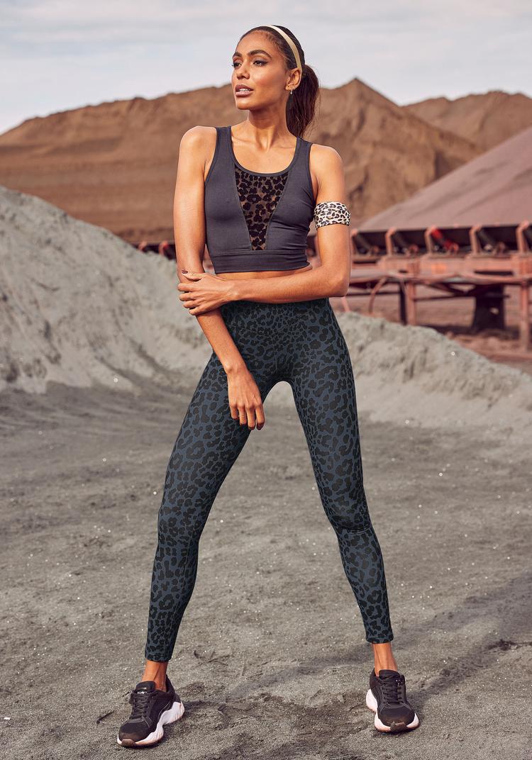 LASCANA Active LASCANA Active Leggings Leggings Damen - grau-schwarz-leo - 1 | SportScheck