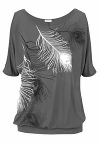 Lascana Strandshirt T-Shirt Damen - grau-bedruckt
