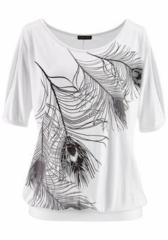 Lascana Strandshirt T-Shirt Damen weiß-bedruckt