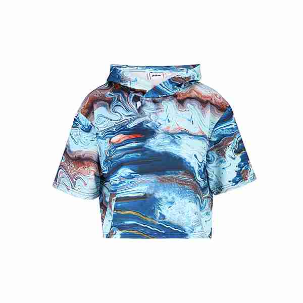 FILA CIDE AOP cropped hoody Sweatshirt Damen blue acrylic pouring aop