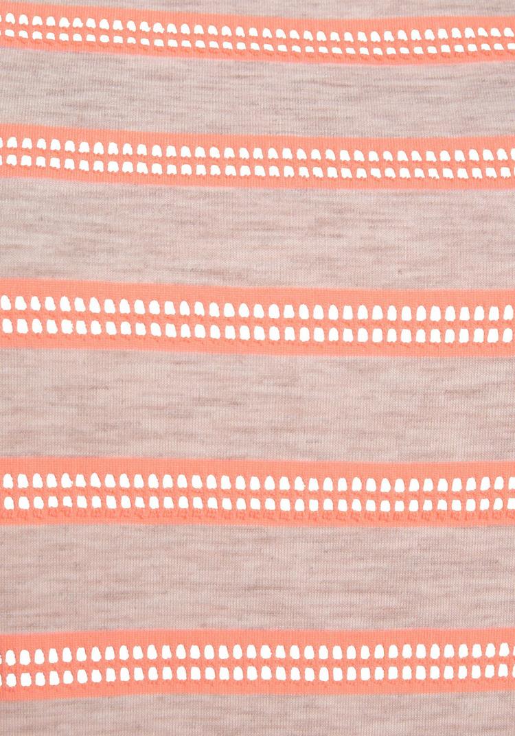 Vivance Vivance Kurzarmshirt T-Shirt Damen - hellgrau-meliert-neonorange-gestreift - 6 | SportScheck