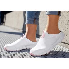 Rückansicht von Lascana Slip-On Sneaker Slipper Damen weiß/rose