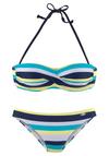 VENICE BEACH Bandeau-Bikini Bikini Set Damen - marine-gelb-gestreift