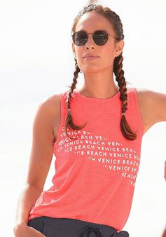 Rückansicht von VENICE BEACH Tanktop Tanktop Damen neonorange