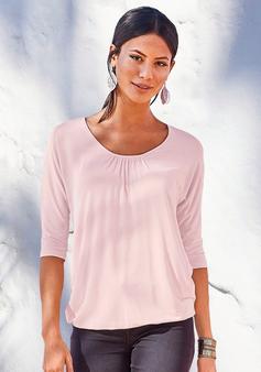 Rückansicht von Lascana 3/4-Arm-Shirt Longshirt Damen rose