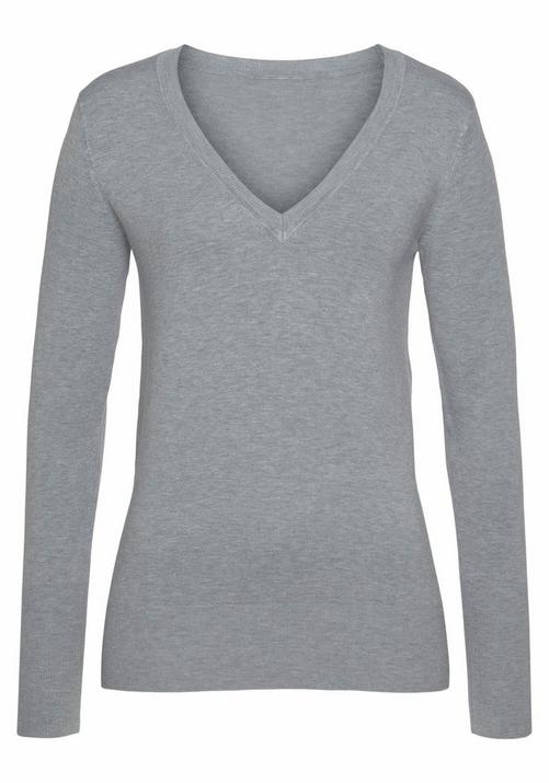 Vivance V-Ausschnitt-Pullover Strickpullover Damen