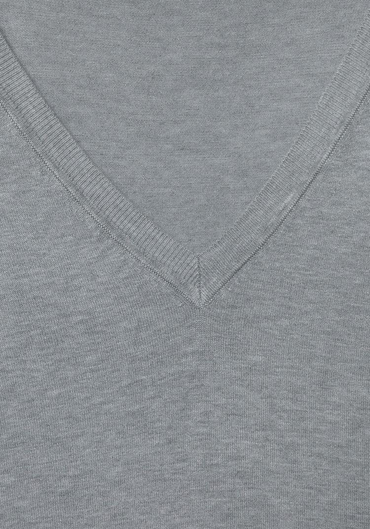 Vivance Vivance V-Ausschnitt-Pullover Strickpullover Damen - grau-meliert - 0 | SportScheck