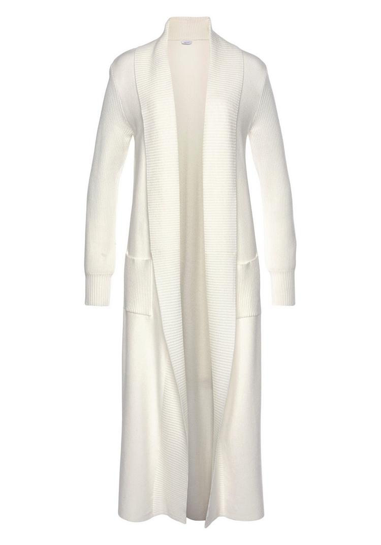 Lascana Lascana Longstrickjacke Strickjacke Damen - wei&szlig; - 0 | SportScheck