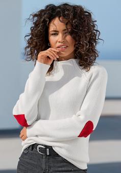 Rückansicht von Lascana Stehkragenpullover Rollkragenpullover Damen wollweiß