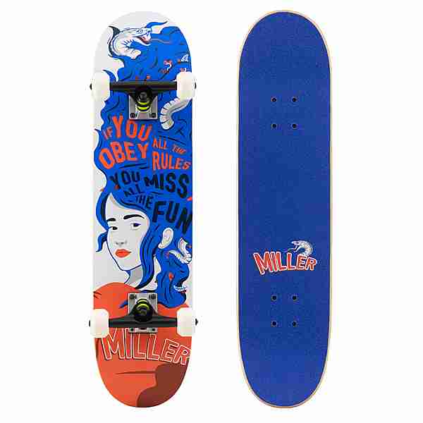Miller Fun 7,75" x 31,5" Skateboard-Komplettset blau