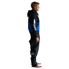 Rückansicht von Light SUP Dry Suit FZ Neoprenanzug schwarz/blau