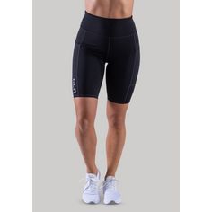 Rückansicht von CLN Athletics Bike Pocket Shorts Tights Damen Charcoal