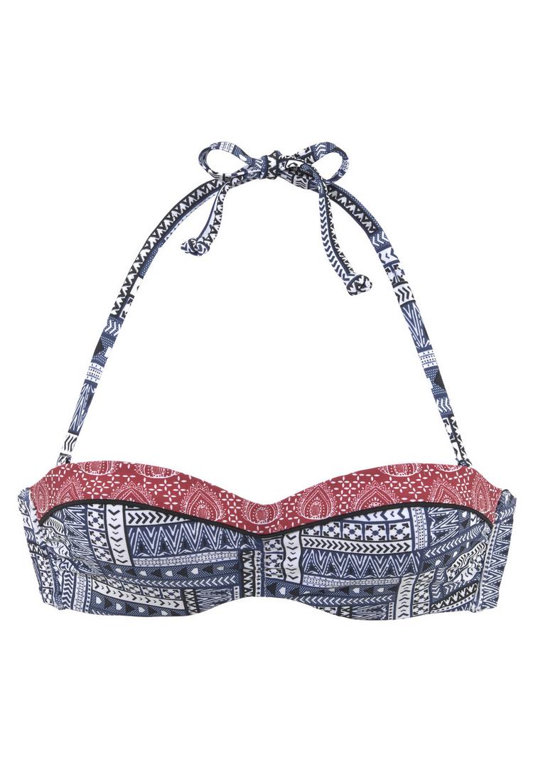 S.OLIVER S.OLIVER B&uuml;gel-Bandeau-Bikini-Top Bikini Oberteil Damen - blau-rot - 0 | SportScheck