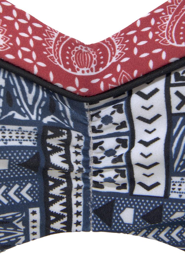 S.OLIVER S.OLIVER B&uuml;gel-Bandeau-Bikini-Top Bikini Oberteil Damen - blau-rot - 0 | SportScheck