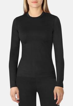 Rückansicht von normani Outdoor Sports Merino Mandurah Langarmshirt Damen Schwarz