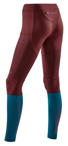 Rückansicht von CEP Run 3.0 Tights Damen dark red/petrol