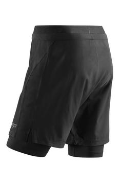 Rückansicht von CEP Training 2in1 Funktionsshorts Damen black