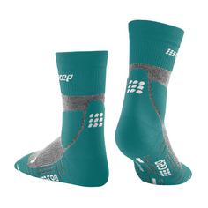 Rückansicht von CEP Hiking Compression Mid Cut Laufsocken Herren forestgreen/grey