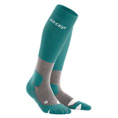 CEP Hiking Merino Compression Socks Tall Laufsocken Damen forestgreen/grey