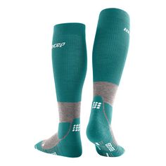 Rückansicht von CEP Hiking Merino Compression Socks Tall Laufsocken Herren forestgreen/grey