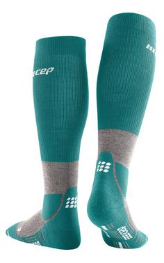 Rückansicht von CEP Hiking Merino Compression Socks Tall Laufsocken Damen forestgreen/grey