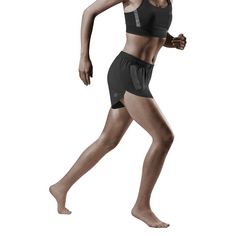 Rückansicht von CEP Race Loose Fit Laufshorts Damen black