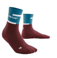 CEP THE RUN COMPRESSION SOCKS MID CUT Laufsocken Damen petrol/dark red