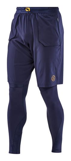 Skins S5 Superpose Long Tights Tights Herren Navy Blue