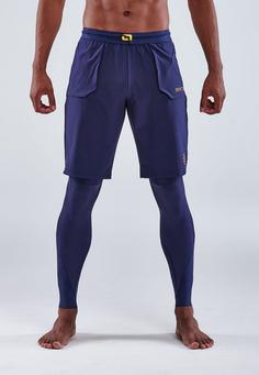 Rückansicht von Skins S5 Superpose Long Tights Tights Herren Navy Blue