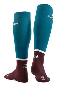 Rückansicht von CEP THE RUN COMPRESSION SOCKS KNEE-HIGH Laufsocken Damen petrol/dark red