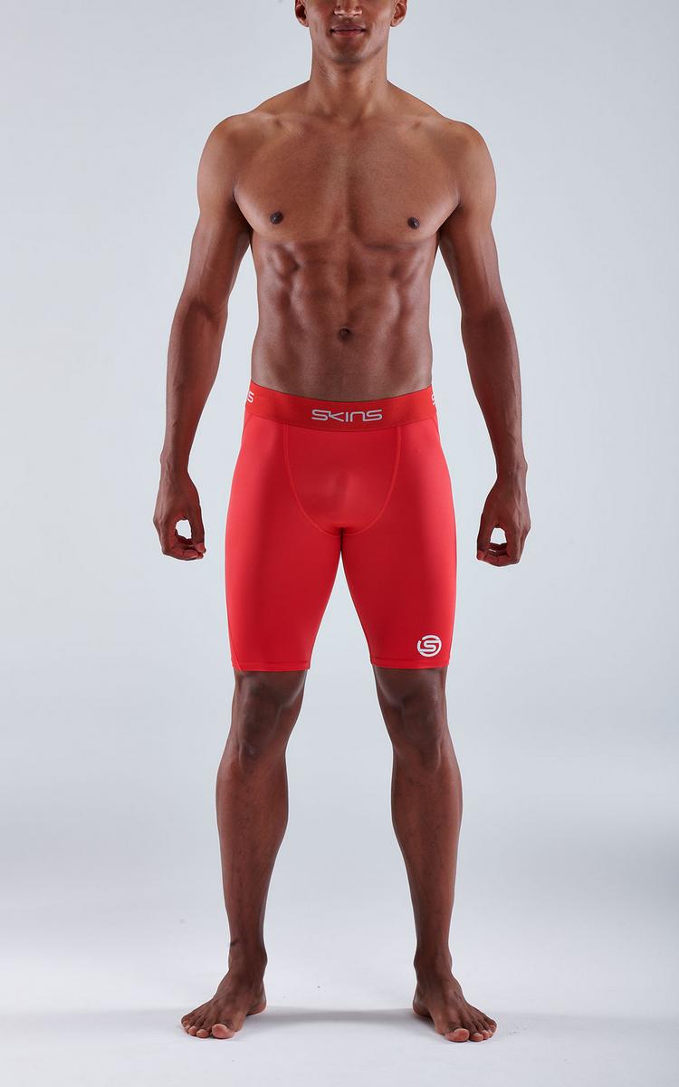 Skins Skins S1 Half tights Tights Herren - red - 1 | SportScheck