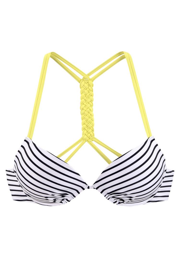 VENICE BEACH VENICE BEACH Push-Up-Bikini-Top Bikini Oberteil Damen - schwarz-wei&szlig;-limette - 2 | SportScheck