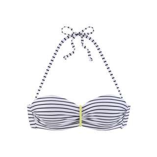 VENICE BEACH Bügel-Bandeau-Bikini-Top Bikini Oberteil Damen schwarz-weiß-limette
