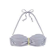 VENICE BEACH Bügel-Bandeau-Bikini-Top Bikini Oberteil Damen schwarz-weiß-limette