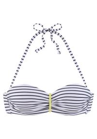 VENICE BEACH B&uuml;gel-Bandeau-Bikini-Top Bikini Oberteil Damen - schwarz-wei&szlig;-limette