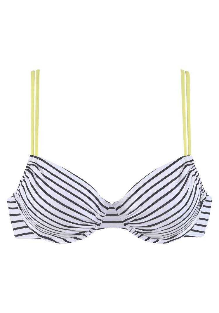 VENICE BEACH VENICE BEACH B&uuml;gel-Bikini-Top Bikini Oberteil Damen - schwarz-wei&szlig;-limette - 0 | SportScheck