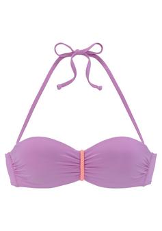 VENICE BEACH B&uuml;gel-Bandeau-Bikini-Top Bikini Oberteil Damen lila