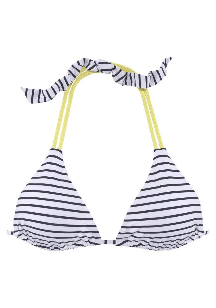 VENICE BEACH VENICE BEACH Triangel-Bikini-Top Bikini Oberteil Damen - schwarz-wei&szlig;-limette - 0 | SportScheck