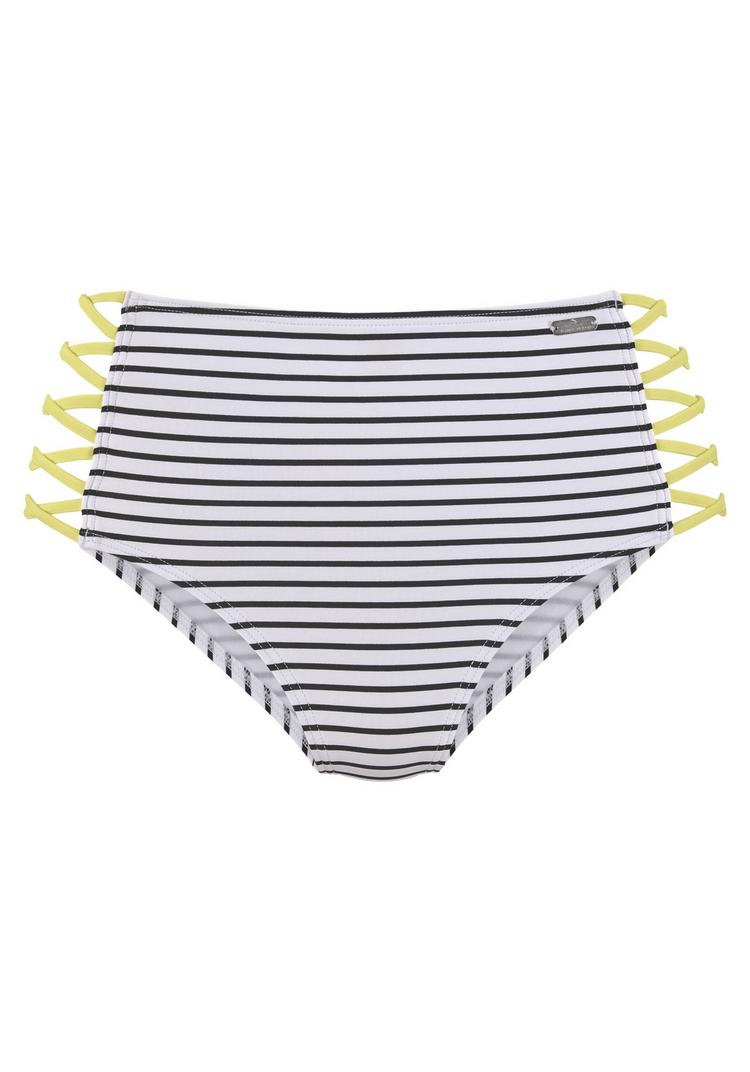 VENICE BEACH VENICE BEACH Highwaist-Bikini-Hose Bikini Hose Damen - schwarz-wei&szlig;-limette - 0 | SportScheck