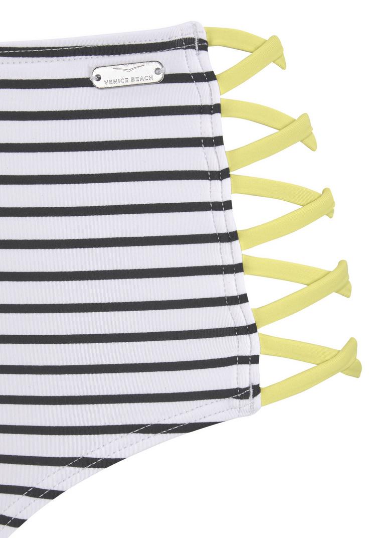 VENICE BEACH VENICE BEACH Highwaist-Bikini-Hose Bikini Hose Damen - schwarz-wei&szlig;-limette - 1 | SportScheck
