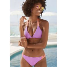 Rückansicht von VENICE BEACH Triangel-Bikini-Top Bikini Oberteil Damen lila