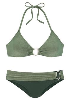 JETTE Triangel-Bikini Bikini Set Damen oliv