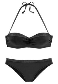 JETTE B&uuml;gel-Bandeau-Bikini Bikini Set Damen - schwarz