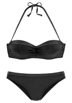 JETTE Bügel-Bandeau-Bikini Bikini Set Damen schwarz