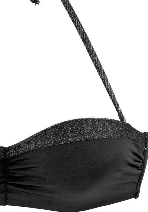 Rückansicht von JETTE Bügel-Bandeau-Bikini Bikini Set Damen schwarz