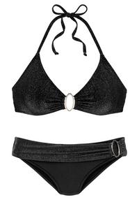 JETTE Triangel-Bikini Bikini Set Damen - schwarz