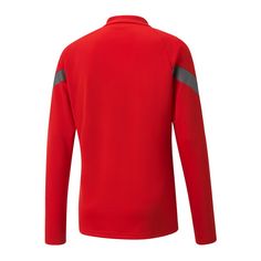 Rückansicht von PUMA teamFINAL Training 1/4 Zip Sweatshirt Funktionssweatshirt Herren rotsilber