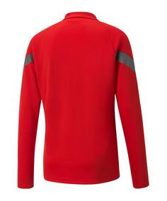 Rückansicht von PUMA teamFINAL Training 1/4 Zip Sweatshirt Funktionssweatshirt Herren rotsilber