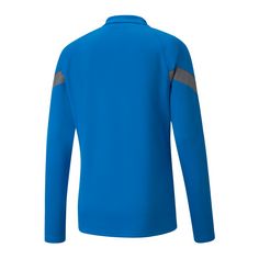 Rückansicht von PUMA teamFINAL Training 1/4 Zip Sweatshirt Funktionssweatshirt Herren blaugrausilber